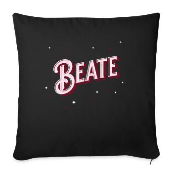 Nom Beate personnalisé - Housse de coussin décorative 45 x 45 cm - noir - Devant