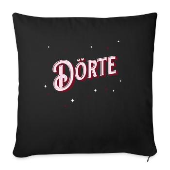 Dörte noms personnalisés - Housse de coussin décorative 45 x 45 cm - noir - Devant
