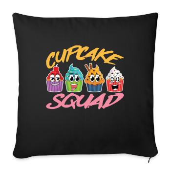 Cupcake Squad Kuchen Cupcake - Sofakissenbezug 45 x 45 cm - Schwarz - Vorne