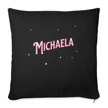 Michaela Namen personalisiert - Sofakissenbezug 45 x 45 cm - Schwarz - Vorne