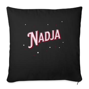 Nom Nadja personnalisé - Housse de coussin décorative 45 x 45 cm - noir - Devant
