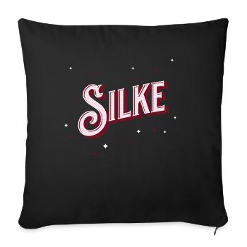 Silke Namen personalisiert - Sofakissenbezug 45 x 45 cm - Schwarz - Vorne