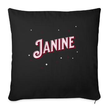 Janine name personalized - Sofa pillowcase 17,3'' x 17,3'' (45 x 45 cm) - black - Front