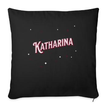 Katharina name personalized - Sofa pillowcase 17,3'' x 17,3'' (45 x 45 cm) - black - Front