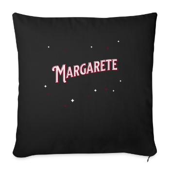 Le nom de Margarete personnalisé - Housse de coussin décorative 45 x 45 cm - noir - Devant