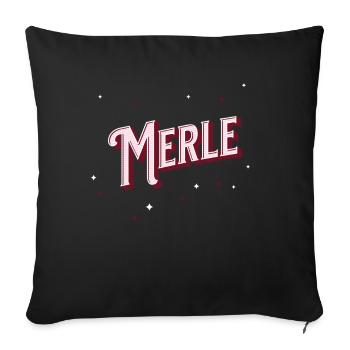 Merle name personalized - Sofa pillowcase 17,3'' x 17,3'' (45 x 45 cm) - black - Front