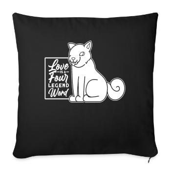 L’amour est un mot de quatre légendes Shiba Inu - Housse de coussin décorative 45 x 45 cm - noir - Devant