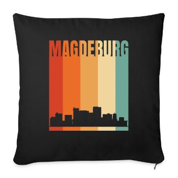 Magdeburg Skyline - Sofa pillowcase 17,3'' x 17,3'' (45 x 45 cm) - black - Front