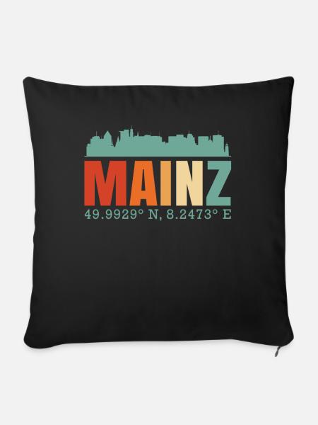 Mainz Skyline - Sofakissenbezug 45 x 45 cm - Schwarz
