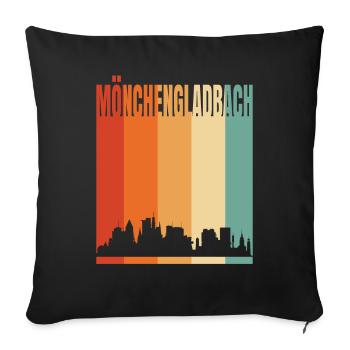 Ligne d’horizon de Mönchengladbach - Housse de coussin décorative 45 x 45 cm - noir - Devant