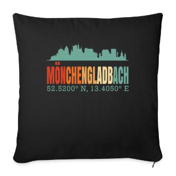 Ligne d’horizon de Mönchengladbach - Housse de coussin décorative 45 x 45 cm - noir - Devant
