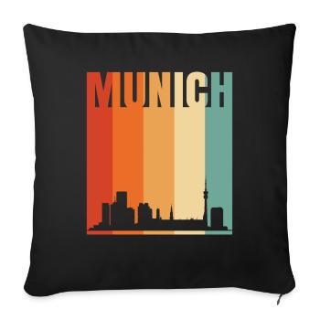 Munich Skyline - Sofakissenbezug 45 x 45 cm - Schwarz - Vorne