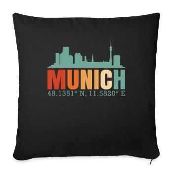 Munich Skyline - Sofakissenbezug 45 x 45 cm - Schwarz - Vorne