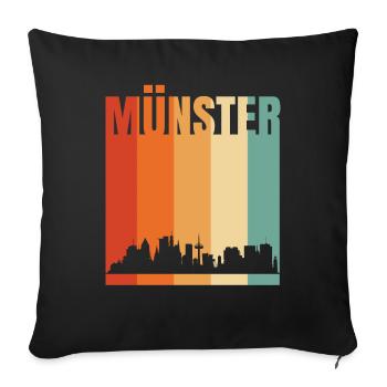 Münster Skyline - Sofa pillowcase 17,3'' x 17,3'' (45 x 45 cm) - black - Front