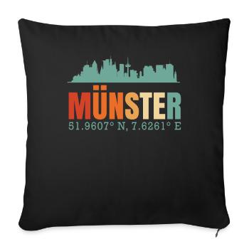 Münster Skyline - Sofa pillowcase 17,3'' x 17,3'' (45 x 45 cm) - black - Front