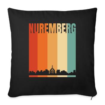 Nuremberg Skyline - Sofa pillowcase 17,3'' x 17,3'' (45 x 45 cm) - black - Front