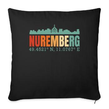 Nuremberg Skyline - Sofa pillowcase 17,3'' x 17,3'' (45 x 45 cm) - black - Front