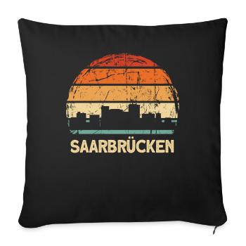 Saarbrücken Skyline - Sofa pillowcase 17,3'' x 17,3'' (45 x 45 cm) - black - Front