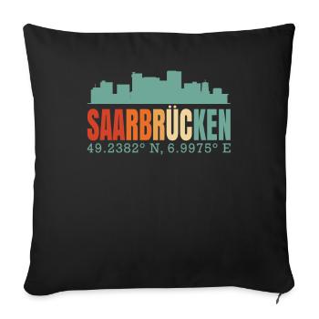 Saarbrücken Skyline - Sofa pillowcase 17,3'' x 17,3'' (45 x 45 cm) - black - Front