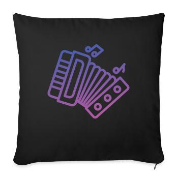 Accordéon Musicien Musique Enfants - Housse de coussin décorative 45 x 45 cm - noir - Devant