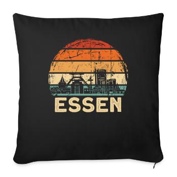 Eat - Sofa pillowcase 17,3'' x 17,3'' (45 x 45 cm) - black - Front