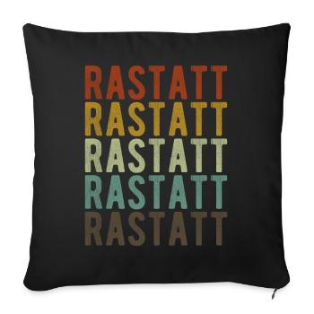 Rastatt Stadt Retro Vintage - Sofakissenbezug 45 x 45 cm - Schwarz - Vorne