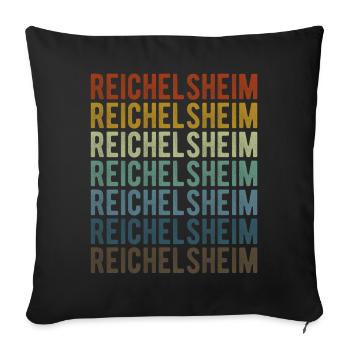 Reichelsheim Ville Rétro Vintage - Housse de coussin décorative 45 x 45 cm - noir - Devant