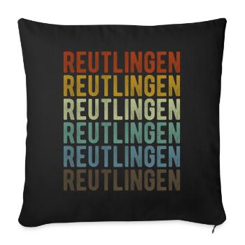 Reutlingen City Retro Vintage - Sofa pillowcase 17,3'' x 17,3'' (45 x 45 cm) - black - Front