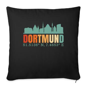 Dortmund - Sofakissenbezug 45 x 45 cm - Schwarz - Vorne