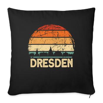 Dresde - Housse de coussin décorative 45 x 45 cm - noir - Devant