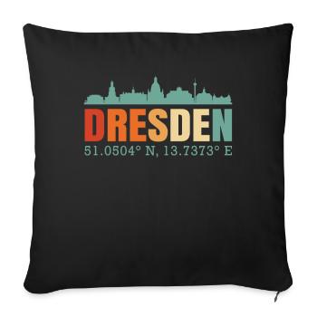 Dresde - Housse de coussin décorative 45 x 45 cm - noir - Devant
