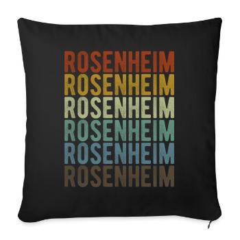 Rosenheim City Retro Vintage - Sofa pillowcase 17,3'' x 17,3'' (45 x 45 cm) - black - Front