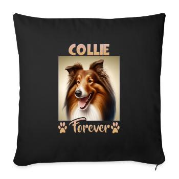 Collie Dog Saying Collie Design - Housse de coussin décorative 45 x 45 cm - noir - Devant