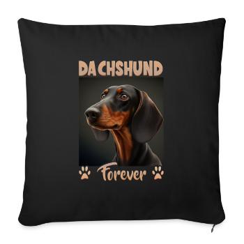 Dog Saying Dachshund Design pour les amoureux des chiens - Housse de coussin décorative 45 x 45 cm - noir - Devant