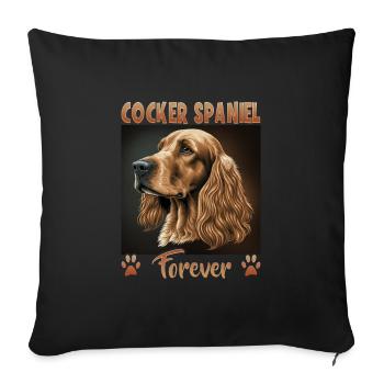 Dog saying Cocker Spaniel pour les amoureux des chiens - Housse de coussin décorative 45 x 45 cm - noir - Devant
