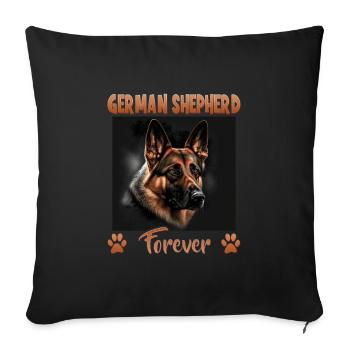 Chiens Berger Allemand Amoureux des chiens - Housse de coussin décorative 45 x 45 cm - noir - Devant