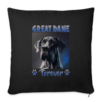 Dog saying Great Dane for dog lovers - Sofa pillowcase 17,3'' x 17,3'' (45 x 45 cm) - black - Front