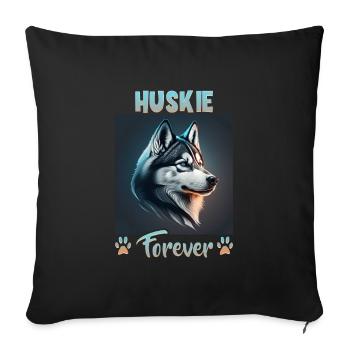 Hunde Spruch Huskie Design für Hundeliebhaber - Sofakissenbezug 45 x 45 cm - Schwarz - Vorne