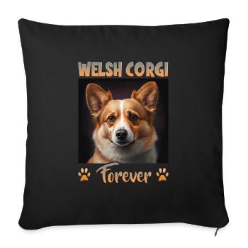 Dog Saying Welsh Corgi Design for Dog Lovers - Sofa pillowcase 17,3'' x 17,3'' (45 x 45 cm) - black - Front