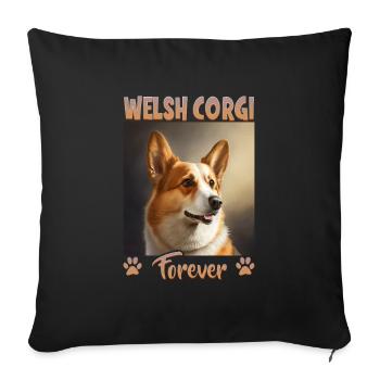 Dog Saying Welsh Corgi Design for Dog Lovers - Sofa pillowcase 17,3'' x 17,3'' (45 x 45 cm) - black - Front