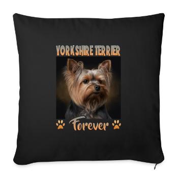 Dog Saying Yorkshire Terrier Design pour - Housse de coussin décorative 45 x 45 cm - noir - Devant