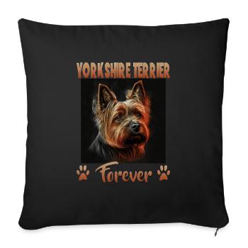 Dog Saying Yorkshire Terrier Design pour - Housse de coussin décorative 45 x 45 cm - noir - Devant