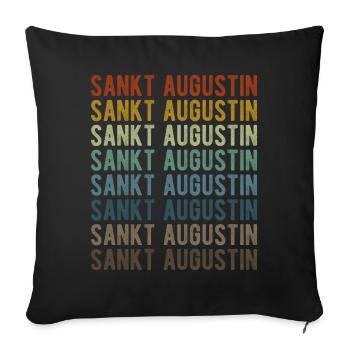 Sankt Augustin Town Rétro Vintage - Housse de coussin décorative 45 x 45 cm - noir - Devant