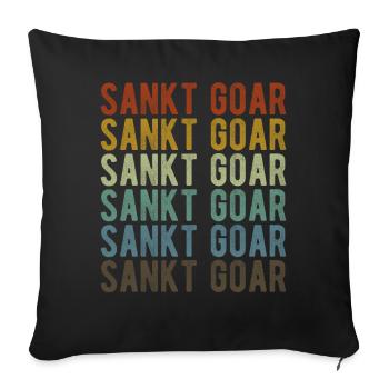 Sankt Goar Town Rétro Vintage - Housse de coussin décorative 45 x 45 cm - noir - Devant