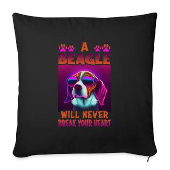 Beagle Hunde Spruch Beagle Design - Sofakissenbezug 45 x 45 cm - Schwarz - Vorne