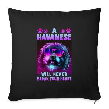 Dog saying Havanese design for dog lovers - Sofa pillowcase 17,3'' x 17,3'' (45 x 45 cm) - black - Front
