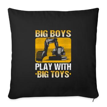 Crane operator design for excavator operators and construction workers - Sofa pillowcase 17,3'' x 17,3'' (45 x 45 cm) - black - Front