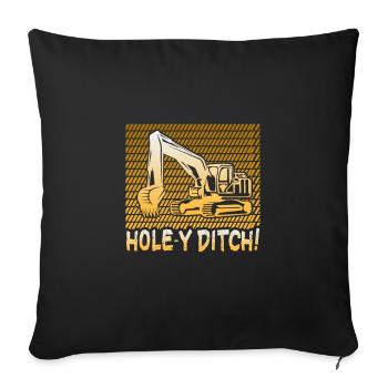 Crane operator design for excavator operators and construction workers - Sofa pillowcase 17,3'' x 17,3'' (45 x 45 cm) - black - Front