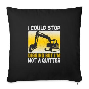 Crane operator design for excavator operators and construction workers - Sofa pillowcase 17,3'' x 17,3'' (45 x 45 cm) - black - Front