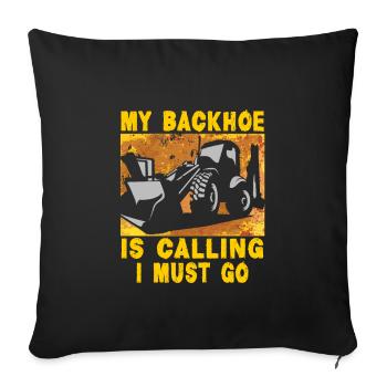 Crane operator design for excavator operators and construction workers - Sofa pillowcase 17,3'' x 17,3'' (45 x 45 cm) - black - Front